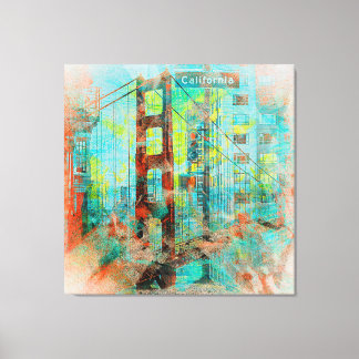 サンフランシスコのカリフォルニアラブブリッジ キャンバスプリント