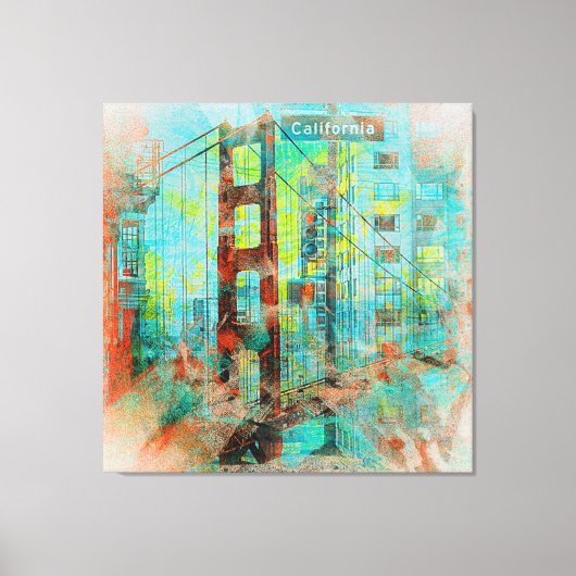 サンフランシスコのカリフォルニアラブブリッジ キャンバスプリント (正面)