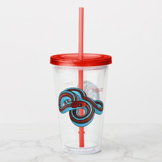 サンフランシスコのガーターのスネークアニメイラストレーション アクリルタンブラー (正面)