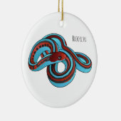 サンフランシスコのガーターのスネークアニメイラストレーション セラミックオーナメント (右)
