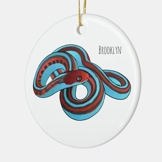 サンフランシスコのガーターのスネークアニメイラストレーション セラミックオーナメント (左)