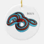 サンフランシスコのガーターのスネークアニメイラストレーション セラミックオーナメント (裏面)