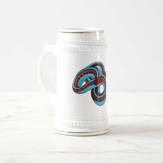 サンフランシスコのガーターのスネークアニメイラストレーション ビールジョッキ (正面左)