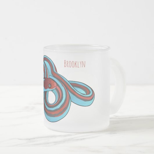 サンフランシスコのガーターのスネークアニメイラストレーション フロストグラスマグカップ (正面右)