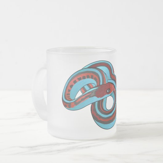 サンフランシスコのガーターのスネークアニメイラストレーション フロストグラスマグカップ (正面左)