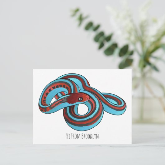 サンフランシスコのガーターのスネークアニメイラストレーション ポストカード (スタンド正面)