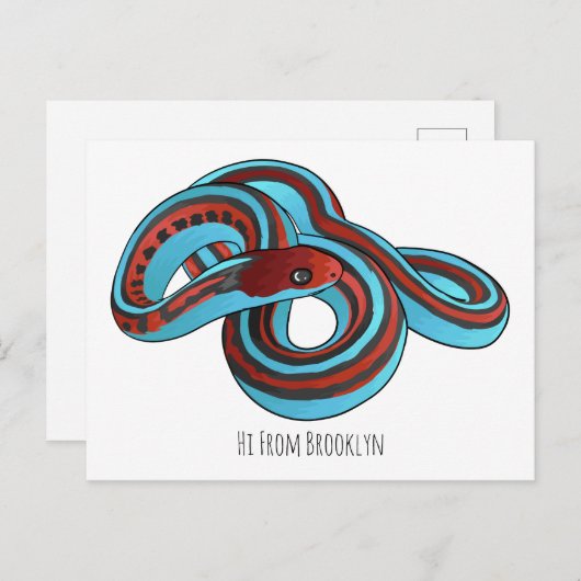 サンフランシスコのガーターのスネークアニメイラストレーション ポストカード (正面/裏面)
