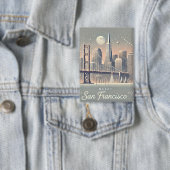 サンフランシスコのクリスマスカード | ゴールデンゲートブリッジ 缶バッジ (インサイチュ)