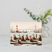 サンフランシスコのクリスマスポストカード | ゴールデンゲート 箔シーズンポストカード (立ち正面)