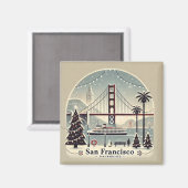 サンフランシスコのクリスマス – ゴールデンゲートブリッジ マグネット (正面/裏面)