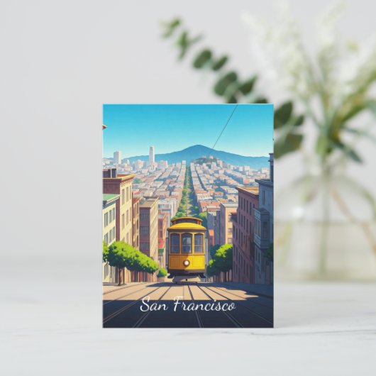 サンフランシスコのケーブルカーのはがき ポストカード (スタンド正面)