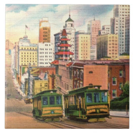サンフランシスコのケーブルカーセラミックタイル タイル