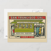 サンフランシスコのケーブルカーヴィンテージ旅行はがき ポストカード (正面/裏面)