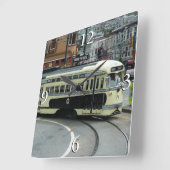 サンフランシスコのケーブルカー スクエア壁時計 (傾斜)