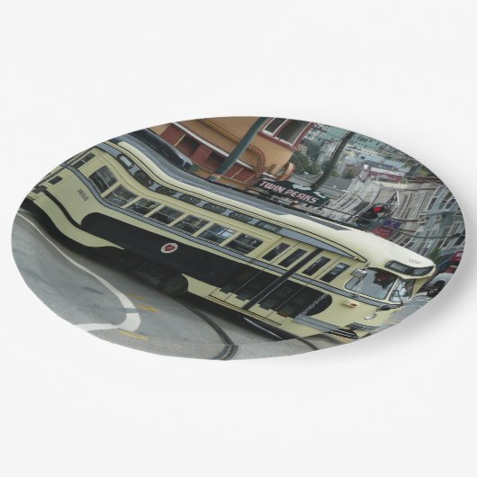 サンフランシスコのケーブルカー ペーパープレート (アングル)