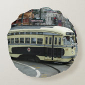 サンフランシスコのケーブルカー ラウンドクッション (裏面)
