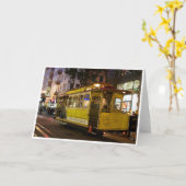 サンフランシスコのケーブル・カーの挨拶状 カード (黄色い花)