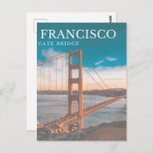 サンフランシスコのゲートブリッジ ポストカード (正面/裏面)