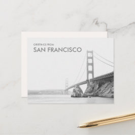 サンフランシスコのゴールデンゲートブリッジからご挨拶 ポストカード