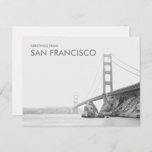 サンフランシスコのゴールデンゲートブリッジから愛を込めて ポストカード (正面/裏面)