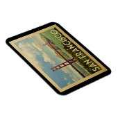 サンフランシスコのゴールデンゲートブリッジのヴィンテージ旅行 マグネット (右側)