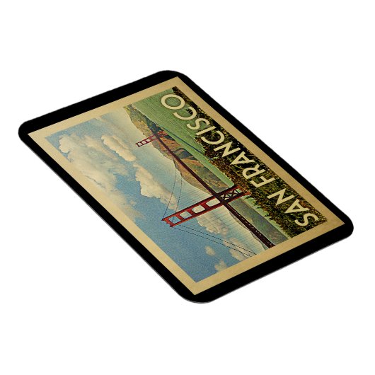 サンフランシスコのゴールデンゲートブリッジのヴィンテージ旅行 マグネット (右側)