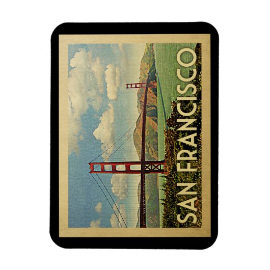サンフランシスコのゴールデンゲートブリッジのヴィンテージ旅行 マグネット (縦)