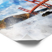 サンフランシスコのゴールデンゲートブリッジの水色 フォトプリント            (角)