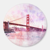 サンフランシスコのゴールデンゲートブリッジの水色 マグネット (正面)