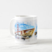 サンフランシスコのゴールデンゲートブリッジパステル コーヒーマグカップ (正面左)
