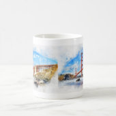 サンフランシスコのゴールデンゲートブリッジパステル コーヒーマグカップ (中央)