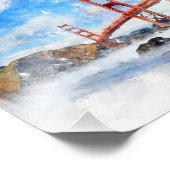 サンフランシスコのゴールデンゲートブリッジパステル フォトプリント            (角)