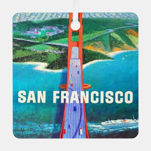 サンフランシスコのゴールデンゲートブリッジ メタルオーナメント (正面)