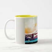 サンフランシスコのゴールデンゲートブリッジ。 米国、アメリカ ツートーンマグカップ (左)