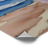 サンフランシスコのスカイラインとビーチしている黒人女性 ポスター (角)