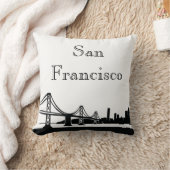 サンフランシスコのスカイラインのシルエットの前部X線の背部 クッション (ブランケット)