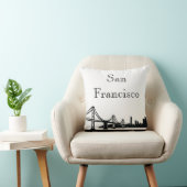 サンフランシスコのスカイラインのシルエットの前部X線の背部 クッション (椅子)