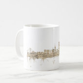 サンフランシスコのスカイラインの楽譜の都市景観 コーヒーマグカップ (正面左)