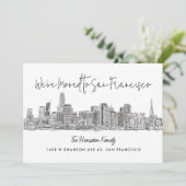 サンフランシスコのスカイライン スケッチ ドローイング 引越 案内状 (スタンド正面)