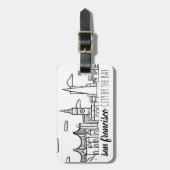 サンフランシスコのスカイライン ラゲッジタグ (正面縦)