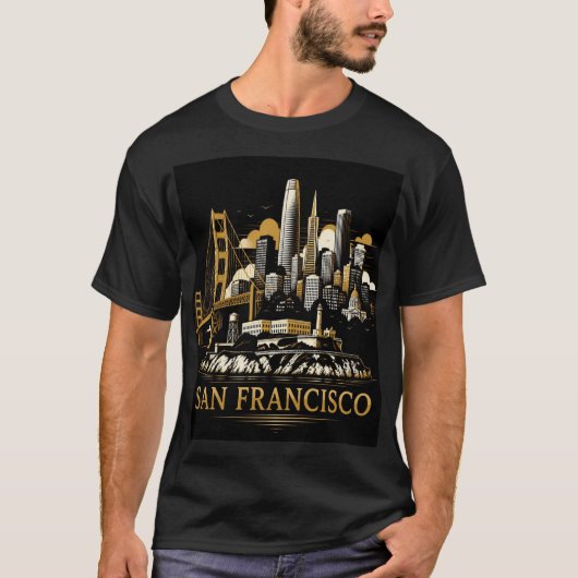 サンフランシスコのスカイライン Tシャツ (正面)