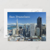 サンフランシスコのダウンタウンの色鉛筆スケッチ ポストカード (正面/裏面)