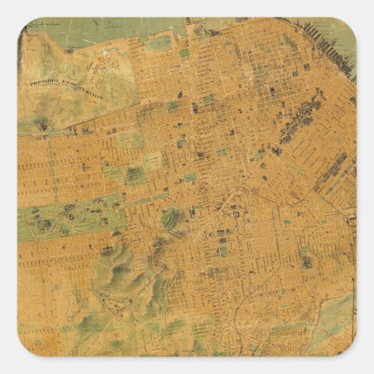 サンフランシスコのチバリエの地図 スクエアシール (正面)