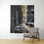 サンフランシスコのナイトスカイラインゴールデンゲートブリッジ。 タペストリー (インサイチュ)