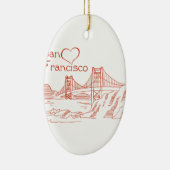サンフランシスコのハート セラミックオーナメント (右)