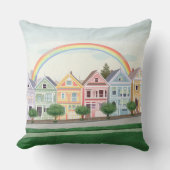 サンフランシスコのパステルカラーのペイントド・レディース クッション (正面)