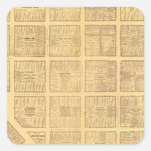 サンフランシスコのビジネス地図 スクエアシール (正面)