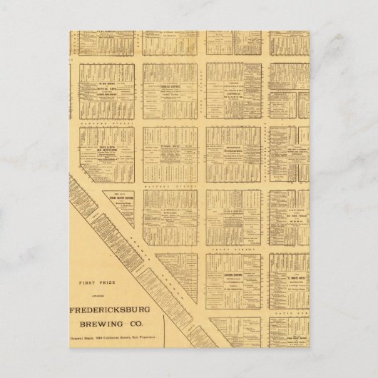 サンフランシスコのビジネス地図 ポストカード (正面)