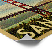 サンフランシスコのポスターゴールデンゲートヴィンテージトラベル ポスター (角)