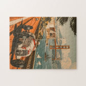 サンフランシスコのヴィンテージレーシングカー ジグソーパズル (横)